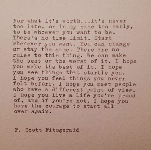 Never Too Late quote by F Scott Fitzgerald
